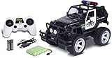 Carson 500404267 1:12 Jeep Wrangler Police 2.4G 100% RTR - Ferngesteuertes Auto, RC Fahrzeug, inkl. Batterien und Fernsteuerung,Ferngesteuertes Auto für Kinder, RC Auto