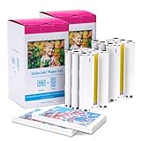 Kompatibel mit Canon KP-108IN 3115B001(AA) Selphy CP1300 Fotopapier und Kartusche für Canon CP810 CP820 CP910 CP1000 CP1200 CP1500 Selphy Fotodrucker, 216 Blatt Foto Papier (100 x 148 mm) + 6 Patrone