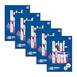 Staufen Style Briefblock - 5 Blöcke je 50 Blatt Briefpapier, DIN A4, 70 g/m², kariert (5 mm), geleimt