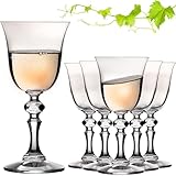 IMPERIAL Stilvolle Weißweingläser mit Ornament Verzierung 150ml 'Vintage' Set 6-Teilig Weingläser aus Crystalline Glas