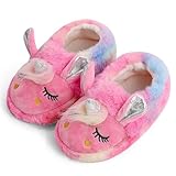 MASOCIO Hausschuhe Kinder Mädchen Plüsch Puschen Winter Warm Kinderhausschuhe Kleinkind Hüttenschuhe Pantoffeln Größe 27 28 Tiere Mehrfarbig 3