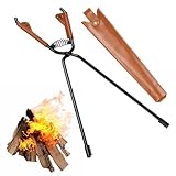 BigKing Universal lange Brennholzzange, Schwere Kaminzangen Kaminzange für Lagerfeuer, Feuerstelle im Freien und drinnen, Holzzange Rostfrei