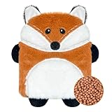 Wärmekissen Mikrowelle Tiere, Tonpartikel Wärmekissen Baby, Mini Wärmflasche Für Mikrowelle, Wärmekissen Kinder, Wärmflasche Tier Für Damen Kinder Und Baby Zur Bauch Nacken Und Regelschmerzen (Fuchs)