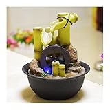 Tischbrunnen Desktop Brunnen Indoor Fountain Fließender Wasserbrunnen Feng Shui Kleine Ornamente Wasserrad Büro Kreative Ornamente Home Decoration Indoor Wasserfall Brunnen Indoor Tabletop Wate