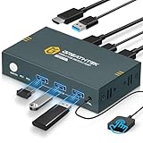 4K60Hz USB 3.0 HDMI KVM Switch 2 PC 1 Monitore, KVM-Switches für 2 Computer teilen sich 1 Satz Drucker Maus Tastatur, Mit 3 USB3.0 Ports, Inklusive 2 USB 3.0 Kabel