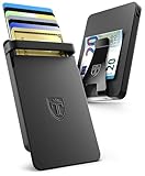 TRAVANDO SLYDE Aluminium Kartenetui mit RFID Schutz - Kartenhalter mit Geldklammer für 7 Karten - Kreditkartenetui Portmonee Herren Slim Wallet