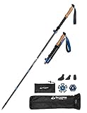 OUTDOOR PANDA Faltbare Carbon Wanderstöcke für Damen und Herren | Leicht Verstellbare Trekkingstöcke für Nordic Walking, Wandern und Hiking | 115-135 cm