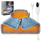 Nackenwärmer, Wärmekissen Nacken Mit 10 Wärmestufen, 3 Timing Funktion,Tragbar Rückenwärmer Schulterwärmer waschbar Wärmekissen,Gewichtetes Heizkissen Mit Abschaltautomatik