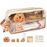 MOKIDO Kapybara Federmäppchen, Ästhetisches Federmäppchen Mit Fächern, Große Kapazität Transparentes Pencil Case, Cartoon Mäppchen, Mehrschichtiges Süßes Federmäppchen für Jungs und Mädchen