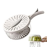 Multifunktionaler Abtropfkorb, Abtropfkorb mit Deckel, 2-In-1-Abtropfgestell und Sieb, Obst- und Gemüsewaschschüssel, Multifunktionale Obst undGemüse Waschschüssel mit Deckel