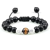 Perlenarmband für Männer, natürlicher Obsidian, schwarzer Onyx, Lavastein-Armbänder, handgefertigt für Frauen, Yoga, Paar, Handarmband