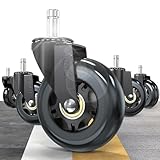 HOLKIE Bürostuhl Rollen 11x22 mm Schwarz Ersatzrollen für Schreibtischstuhl aus Gummirollen für Hartbodenrollen 5er-Set robuste für Stühle als Ersatz für Computer-Gaming-Stuhlmatten