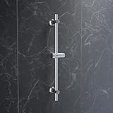 JOHO Dusche Brausestange 70cm Edelstahl Duschstange mit Duschkopfhalter und Variable Wandbefestigungen für Variabel zur Anpassung an Bestehende Bohrlöcher-Wandstange Chrom