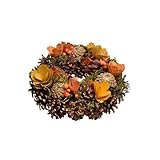 HEITMANN DECO Herbstkranz aus Naturmaterial – Deko-Kranz in Braun/Orange/Gelb/Grün, Ø 25 cm – Tür-, Wand- & Tischdeko