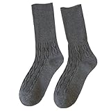 Generisch Strümpfe Damen Mehrpack Wind Loose Tube Baumwollsocken Fashion Lady Socken Overknees Strümpfe Damen Muster (Dark Gray, A)