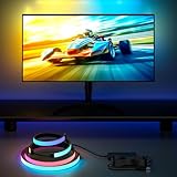 Lumtang 27 Zoll PC Monitor Hintergrundbeleuchtung,RGBIC LED-Lichtstreifen synchron mit Bildschirmfarbe und Musik für Spiele, Filme usw., einfach zu verwenden ohne Kamera, Softwaresteuerung