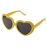 Rfeeuubft Sonnenbrille, Herzform, Sommer, lustig, modisch, Gelb