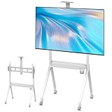 Mobiler TV-Ständer auf Rollen mit verstellbarer Höhe und Ablage für große Fernseher, ideal für flexible Home Entertainment Einrichtung