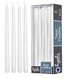 Hyoola Stabkerzen - 25 cm Weiß, Tropffreie Tafelkerzen - Kerzen Lange Brenndauer 8 Stunden - 12er Pack