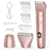 Lady Shaver für Frauen, 3-in-1-Bikini-Trimmer für Frauen zur Nass- und Trockenanwendung, elektrischer schmerzfreier Rasierer für Beine, Körper, Intimbereich und empfindliche Haut