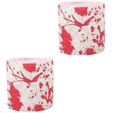 TOKIDNY 2 Rollen Weihnachts-toilettenpapier Halloween-seidenpapier Gefälschtes Toilettenpapier Blutig Toilettenpapier Für Die Toilette Halloween-party-dekor Lustiges Toilettenpapier Rot