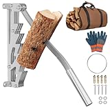 Eikuavons Holzspalter manuell, Manueller Holzspalter, Wandhalterung Brennholzspalter, Spalter Holz, Handholzspalter, Spanmesser, Wand Holzspalter, Anzündholz Spalten Werkzeug, Silber