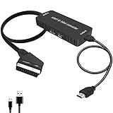 Wrugste Scart auf HDMI Kabel Konverter, Scart Eingang HDMI Ausgang 16: 9/4: 3 Video Audio Adapter mit HDMI Kabel für HDTV Monitor Projektor STB VHS Xbox PS3 Sky Blu-ray DVD Player