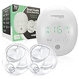 VORSPRUNG® Little Ones elektrische tragbare Doppel-Milchpumpe, leiseste handfreie Pumpe, 2 Modi und 16 Stufen für perfektes Abpumpen, elektrische Doppel-Milchpumpe mit LCD-Display mit Licht (27 mm)