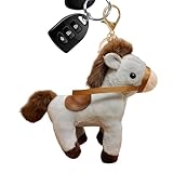 Generico Schlüsselanhänger, Schlüsselanhänger aus Plüsch Pferd – Schlüssel für Rucksack Tier, für Erwachsene Kinder Jungen Mädchen Schule Party Reise komplett Tasche Rucksack Telefon Tasche Auto
