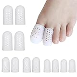 12 Stück Zehenkappen, Zehenschutz Silikon, Zehenschutz Großer Zeh, Gel Zehenkappen, Atmungsaktive Zehenschutz Zehenkappen, für Blasen, Hühneraugen, Zehennägel Verlust, Reibung Schmerzlinderung