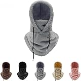 Sherpa-Kapuze, Sherpa-Kapuze, Skimaske, windabweisende Winter-Gesichtsmaske, verstellbare Abdeckung, Mütze, Schal, Skifahren, Reiten, für kaltes Wetter, grau, M