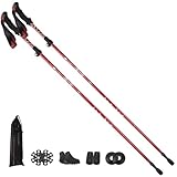 NODFU 2 Pcs Aluminium Trekking Wandermast Leichte Wanderleiter Verstellbarer Trekking-Stick Fünftfache Wanderstock Trekking-stangen Für Männer Und Frauen, 110-125 cm