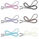 SCDZY 6 Stück Brillenkette Damen, Brillenband Verstellbar Brillenhalter Damen und Herren Brillenkordel Leder Brillenschnur Bunt für Sport Brillen und Sonnenbrillen
