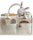 Baby-Windel-Caddy Organizer Kinderzimmerkorb – Babykorb, Geschenkzettel für Babyparty-Liste. Notwendiges für Babys. Neutrale Babysachen für Neugeborene, Jungen, Kinderzimmer, Dekoration oder Mädchen,
