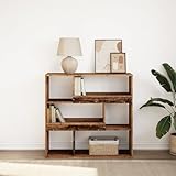 Iiaky Bücherregal/Raumteiler Regal Wohnzimmer BüCherregal Deko Raumteiler Regal Altholz-Optik 100x33x94,5 cm