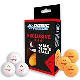 Schildkröt Unisex – Erwachsene Donic Tischtennisball 3-Stern Avantgarde, Poly 40+ Qualität, 6 Stk. im Blister, weiß / 3x orange, 608533, 6er Karton