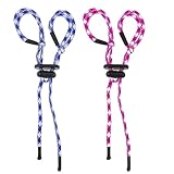 ECSiNG 2PCS Bogenschießen Finger Sling Einstellbare Recurve Bogen Fingersling Bogenschießen Bogen Seil für Recurve Bogen Ersatz Zubehör Rosa & Blau