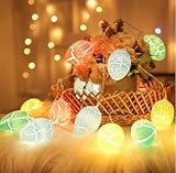 Lichterkette Ostern, Ostergirlande mit Beleuchtung, Ostern Eier Deko Lichterkette, Oster Lichterkette Batterie Lichtervorhang Innen, Bunt Osterdeko girlande Außen Innen Für Oster Deko (Lichterkette)