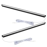 Hoement 2 Stück Wiederaufladbare LED Unterbauleuchten Schlanke Dimmbare Schrankbeleuchtung mit Natürlichem Weiß Energiesparend für Küche Kleiderschrank Vitrine und Möbelmontage