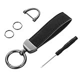 cobee Echtes Leder Auto Schlüsselanhänger, Universal Schlüsselanhänger Leder Schlüsselanhänger Halter Schlüssel Organizer mit Anti Lost D Ring (Inklusive 2 Schlüsselanhänger und 1 Schraubendreher)