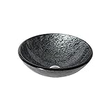HomeLava Modern Rund Waschbecken Gehärtetes Glas Aufsatzwaschbecken 30 cm klein Spülbecken Becken mit Pop up Ablaufgarnitur (ohne Wasserhahn)