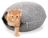 Trixie 36316 Kuschelhöhle Luna, Filz, 40 × 24 × 46 cm, hellgrau