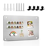 Yuragim Magnettafel Magnetboard, 43 x 30 cm Metall Magnettafel Edelstahl Magnetisch Tafel A3 Kleine Magnetische Metalltafel für Notizen und Fotos, Memoboard Küche Magnetwand für Wohnung Büro, Silber