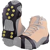 Anti-Rutsch Schuhspikes, Grödel Steigeisen für Bergschuhe mit 8 Zähne, Spikes für Schuhe, Schuhkrallen, Antirutsch Spikes für Wandern, Schnee, EIS, Winter Outdoor, Trekking (Schwarz40-47)