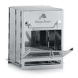 CampFeuer Edelstahl Faltgrill | 22 x 20,5 x 27 cm | Klappgrill | Campinggrill für Hiking und Outdoor | Klappbarer Grill zum Mitnehmen, mobiler Taschengrill, Camping-Grill transportabel Silver