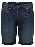 JACK & JONES Jeans Shorts Herren Stretch Kurz Regular Fit JJIRICK Kurze Hosen Bermuda Shorts Sommer Denim Einfarbig, Größe:XXL, Farbe:Blue Denim (AM 146)