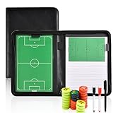 Miershanwell Magneten Taktiktafel Fußball Trainermappe, Professional Taktikboard Fussball für Trainer, Taktikmappe Soccer Football Coaching Board fußball zubehör mit Magnete, Stifte, Radiergummi