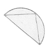 Supvox Edelstahl BBQ Grillnetz Abnehmbares Halbrundes Grillzubehör Für Den Außenbereich Ideal Für Camping Und Grillpartys Einfache Reinigung