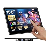 Missun 15,6 Zoll Touchscreen-Monitor, FHD 1920×1080 IPS Laptop-Touch-Monitor HDMI VGA DVI unterstützt VESA-Halterung Kompatibel mit Laptops PC PS5/4 Xbox