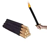 Avantina 11 Fackeln Hochwertige Handschutz, mit Extra Langem Griff, Kinder Fackeln Spaß für Nachtwanderung Wachsfackel 11 x 45 min